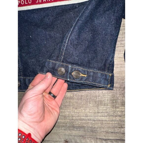 Ralph Lauren Polo Jeans Y2k Denim Cropped Jean Jacket Patch Small - Picture 7 of 7